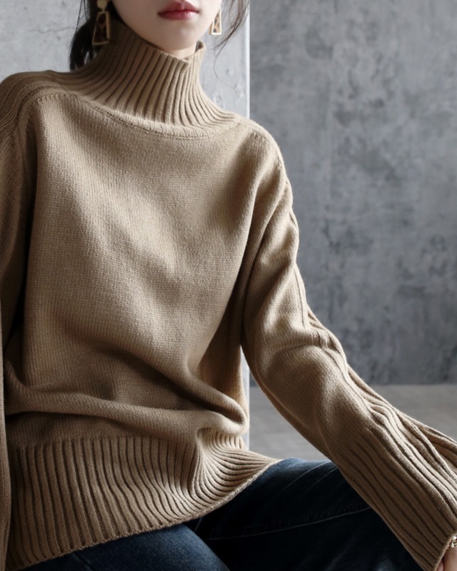 エフォートレスリブハイネックニット 3colorA0661