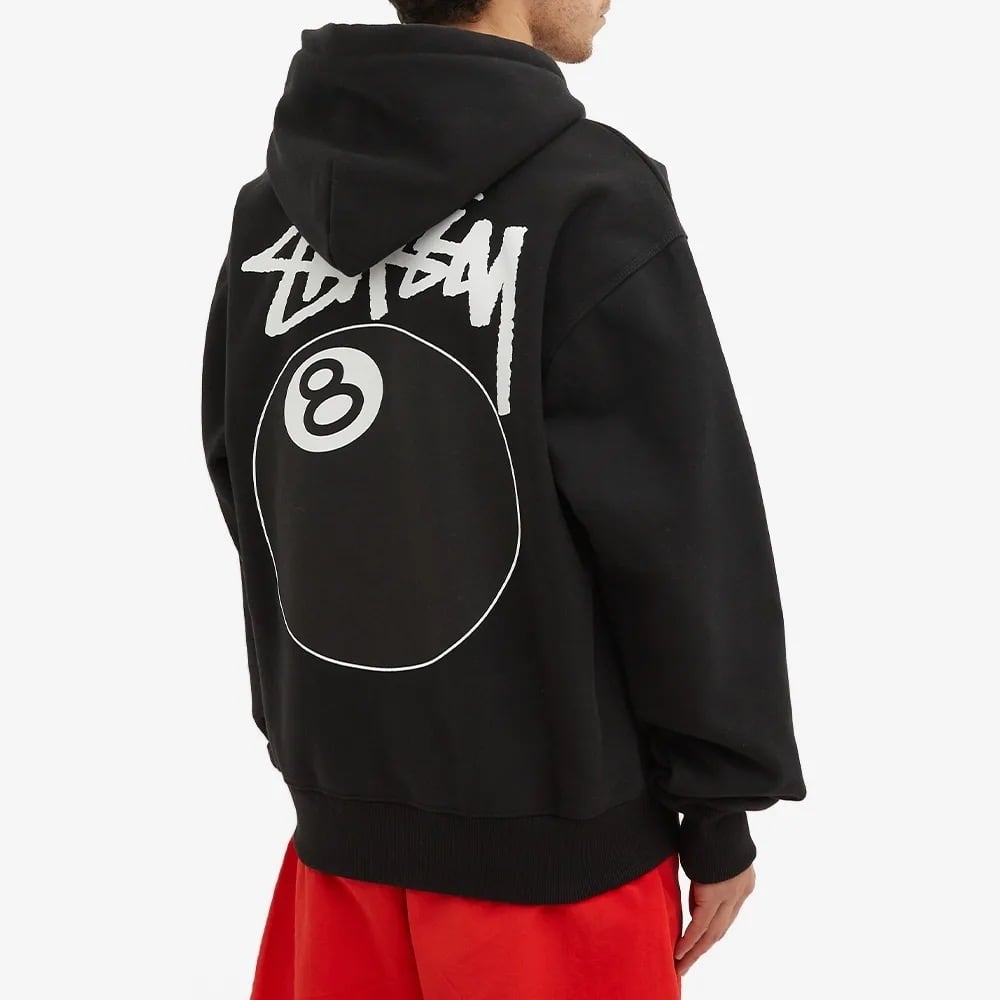 ステューシー 8 BALL ZIP HOOD スウェット パーカー M 黒