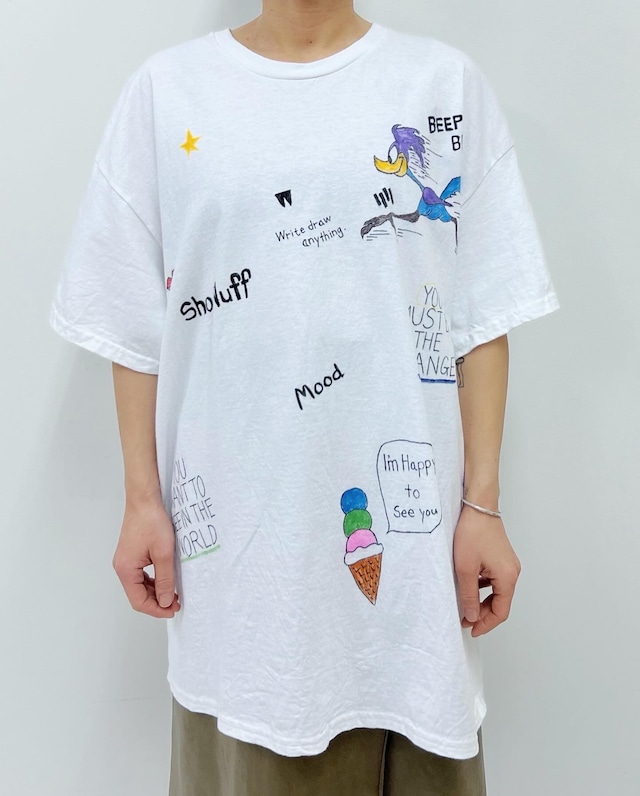 tamago drawing t-shirt "beep beep"