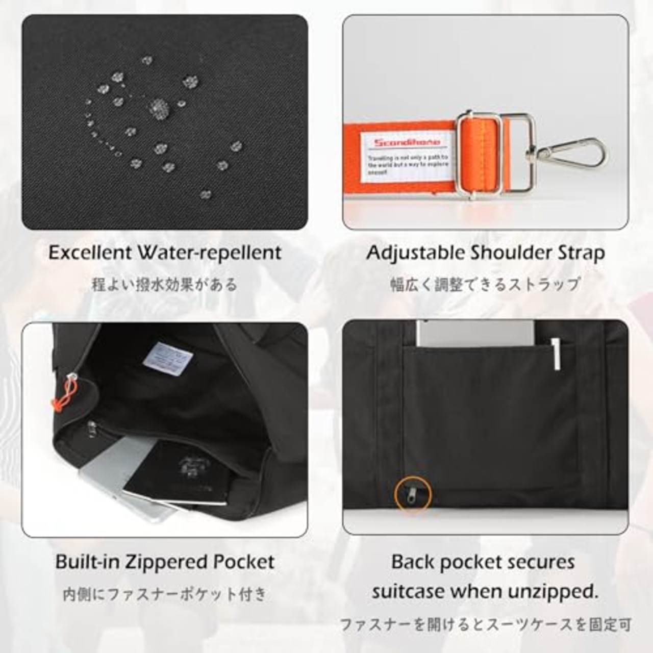 TRIWONDER キャリーオンバッグ ボストンバッグ 旅行バック 軽量 大容量 トラベルバッグ トートバッグ 旅行カバン 肩掛け 修学旅行 スポーツ ジム 出張 機内持ち込み スーツケース固定 メンズ レディース (ブラック)