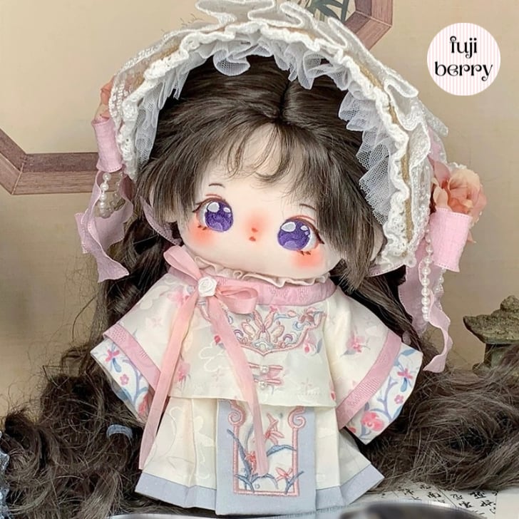 【20cmぬい服】ペールカラーの漢洋ミックススタイルコーデ 20cm着せ替えぬいぐるみ用 お洋服|fuji berry