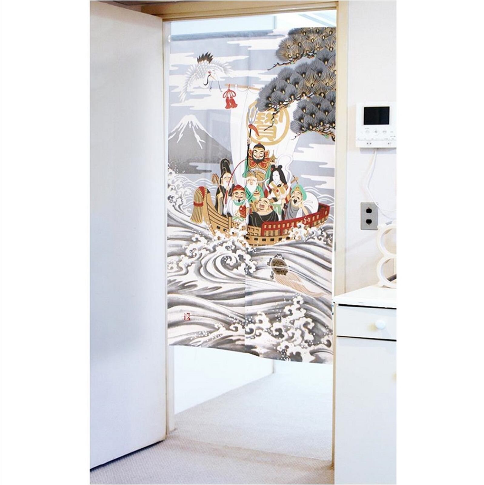 全品送料無料 のれん 和風 おしゃれ 鶴亀七福神 浮世絵 葛飾北斎 暖簾 ロング 和柄 かわいい かっこいい 間切り インテリア雑貨 日本製 Made I Shipsctc Org