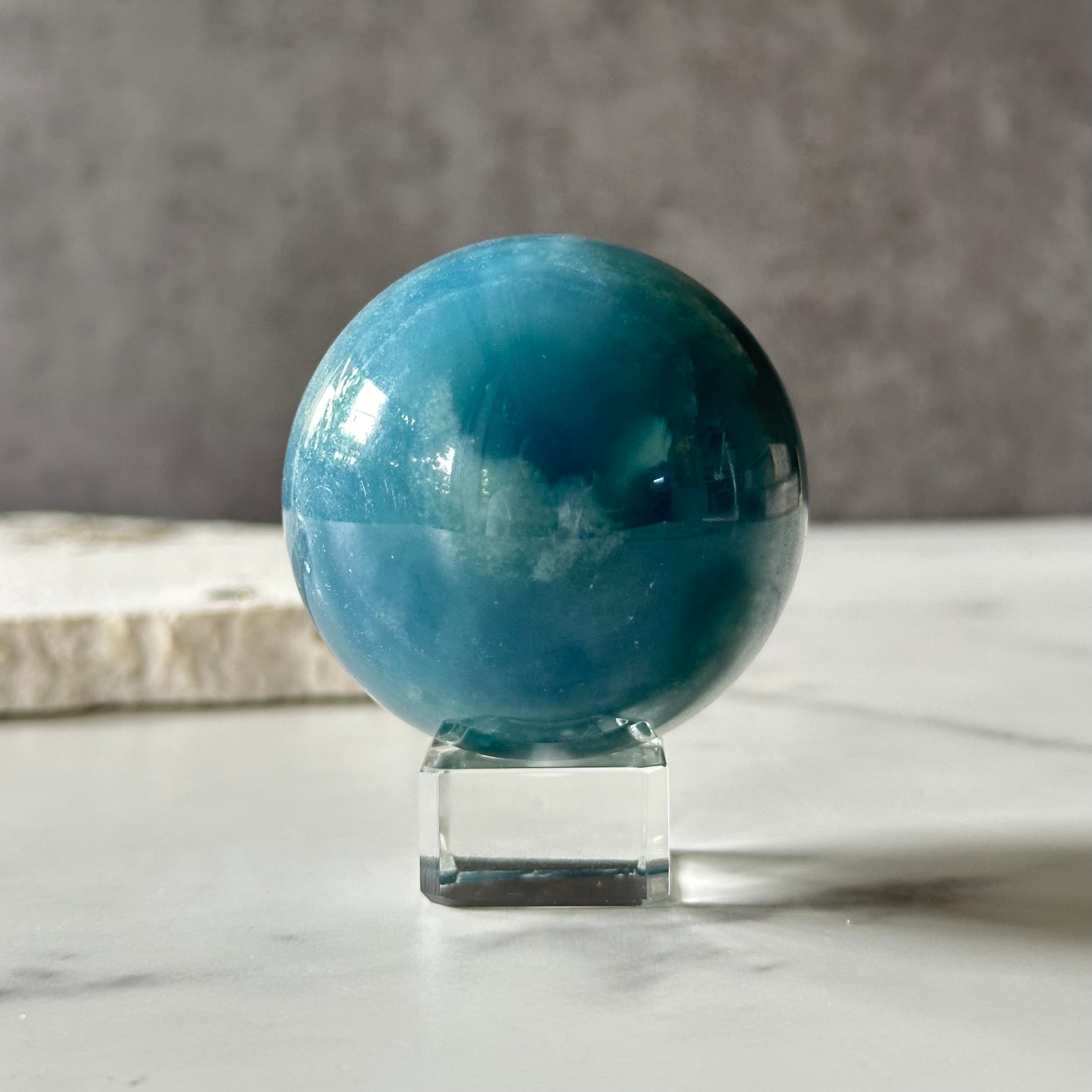 【ゲリラセール】 ブルーオニキス 大玉 56mm スフィア 置物 SALE】ブルーオニキス 大玉 56mm スフィア 置物