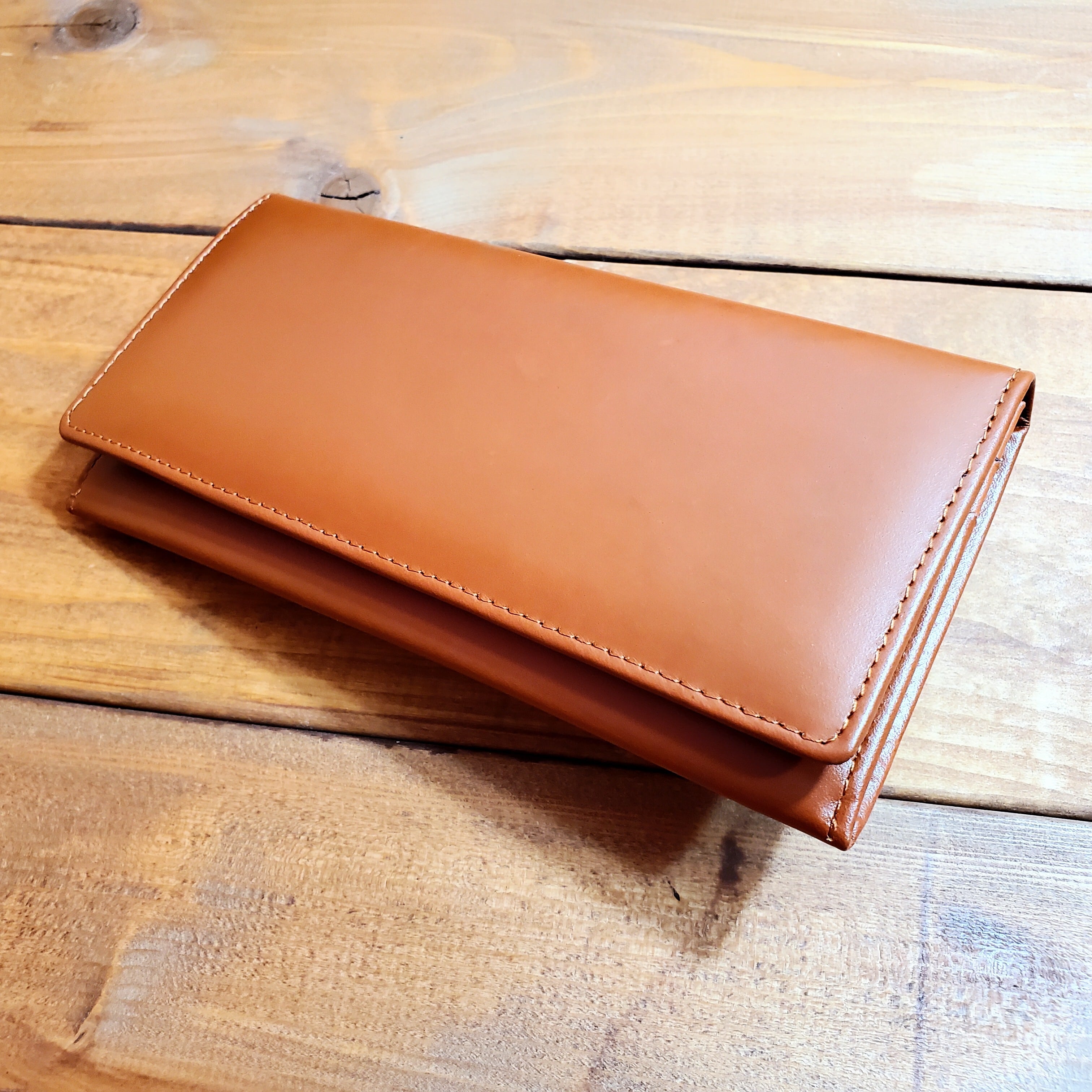 オイルレザーロングウォレット　銀面牛革長財布（bs-1904ブラウン）