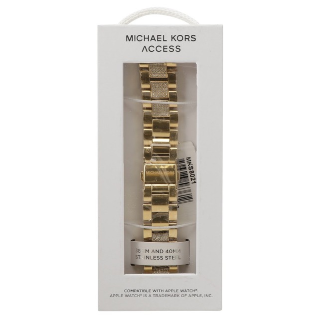 マイケル コース MICHAEL KORS MKS8021 Apple watch strap アップル ウォッチ ストラップ 替えベルト【38mm/40mm/41mm ケース対応 ※ベルトのみ】ステンレス ブレス パヴェ ゴールドトーン レディース 交換バンド 付け替えベルト