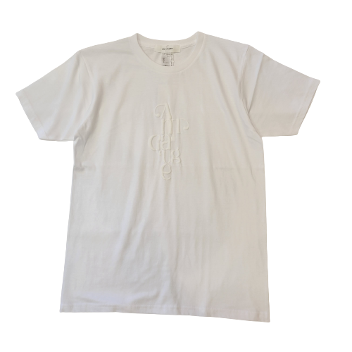 AG D1078 フロッキープリントTシャツ／ホワイト