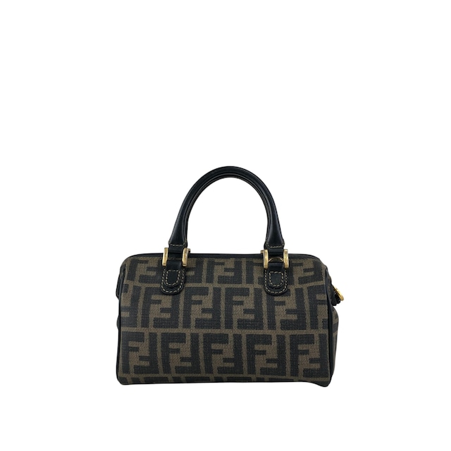 FENDI フェンディ ズッカ ショルダーバッグ ブラック PVCレザー 2way ミニボストン vintage ヴィンテージ オールド prhk66