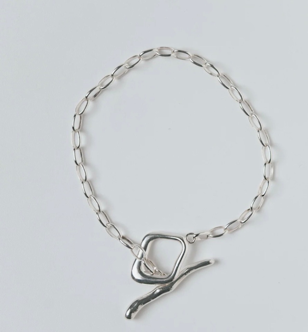 OVAL CHAIN LARIAT BRACELET