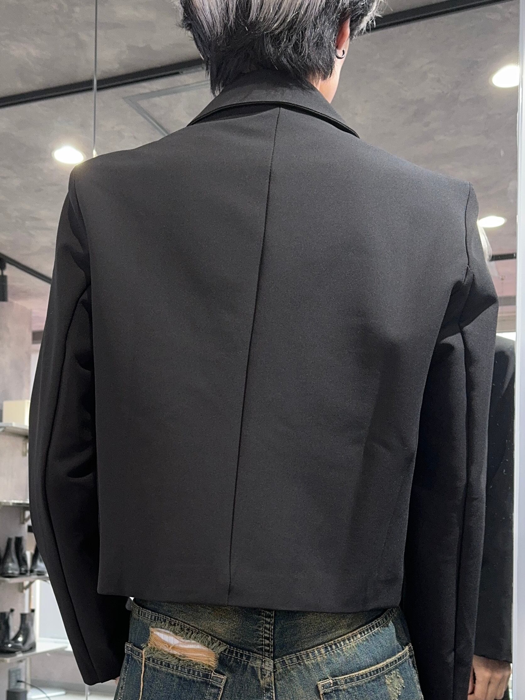 alude アルード ショート丈 ジャケット ALUDE SELECT】black short jacket | 【ALUDE】韓国メンズ