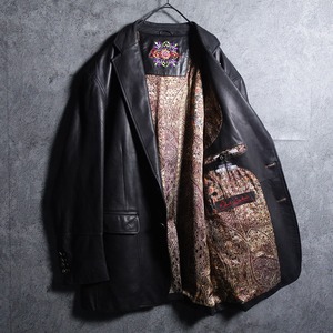 EURO Black Calfskin Leather Tailored Jacket