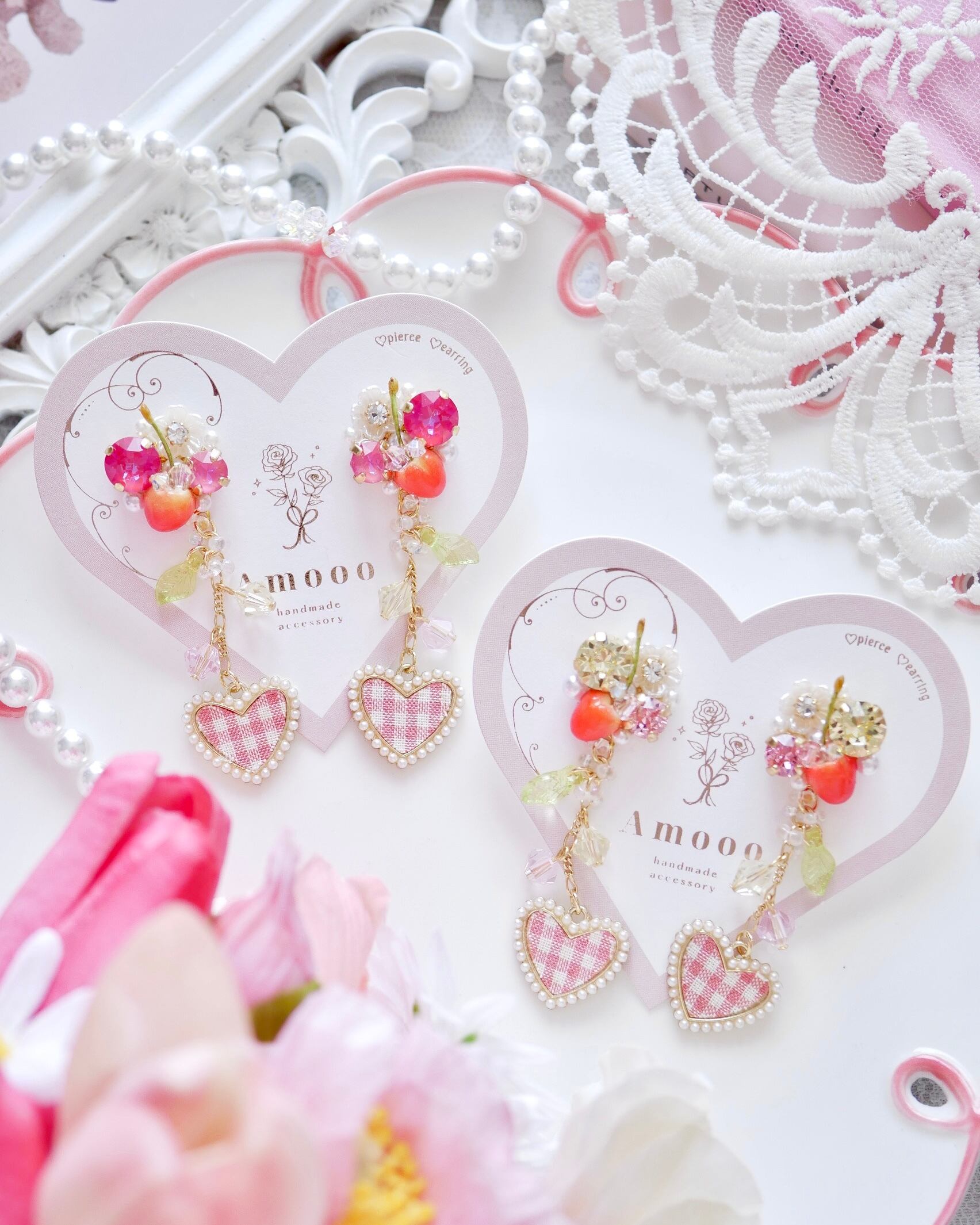 8710 パフェチェリービジューピアス/イヤリング