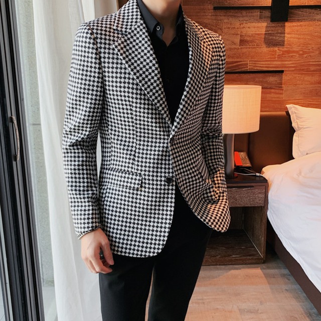 チェック柄 スリムフィット ジャケット 2色 11296