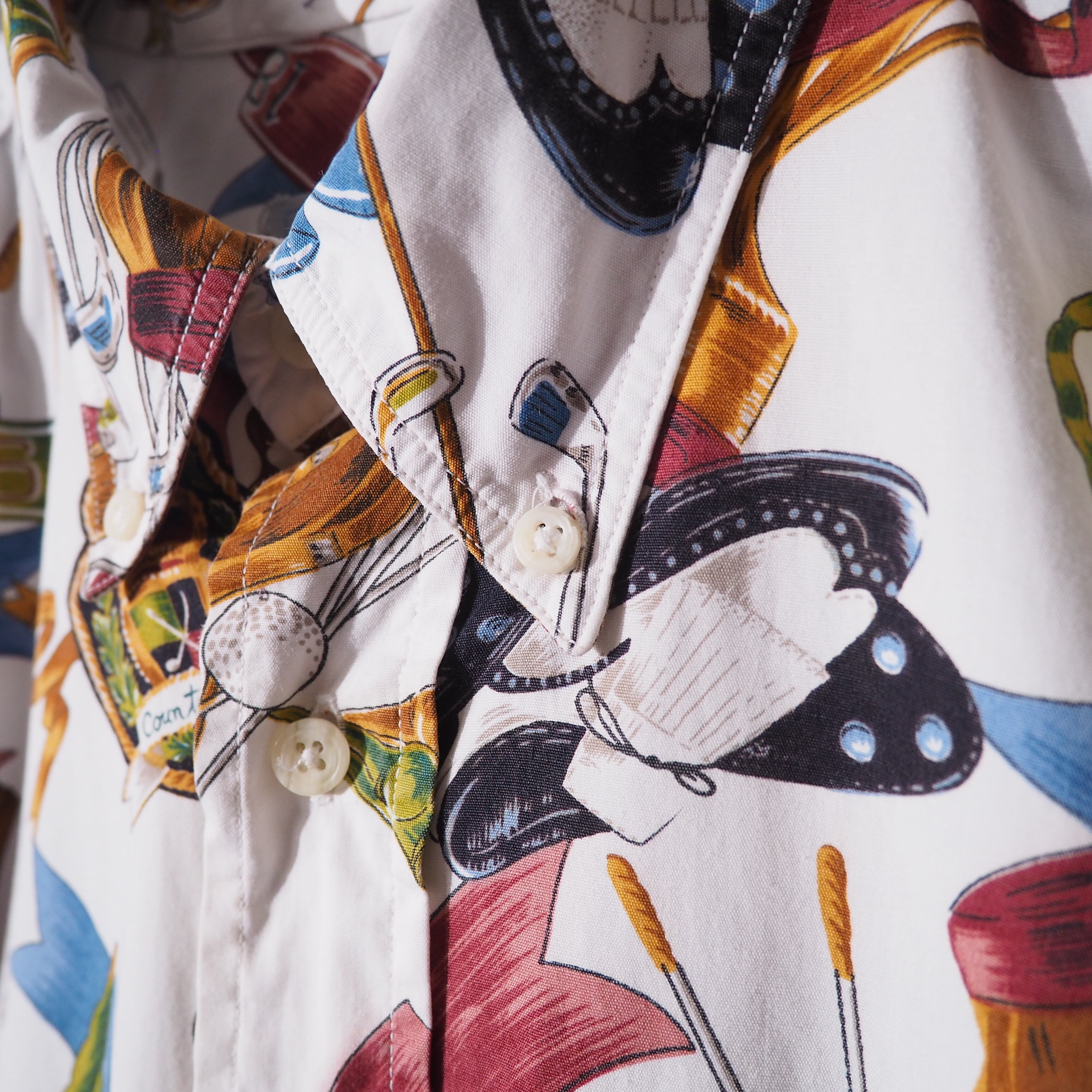 1990s " Made in USA " Beautiful Luxury pattern vintage loose Button down shirt