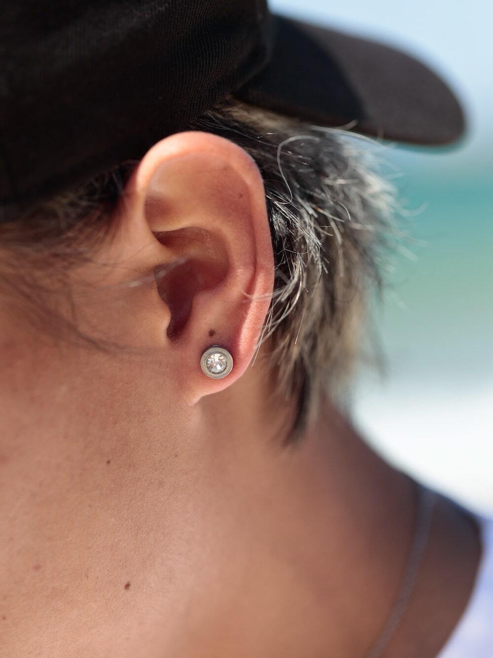 316L hawaiian zirconia round pierce（ 片耳用 ）#p10 | rani