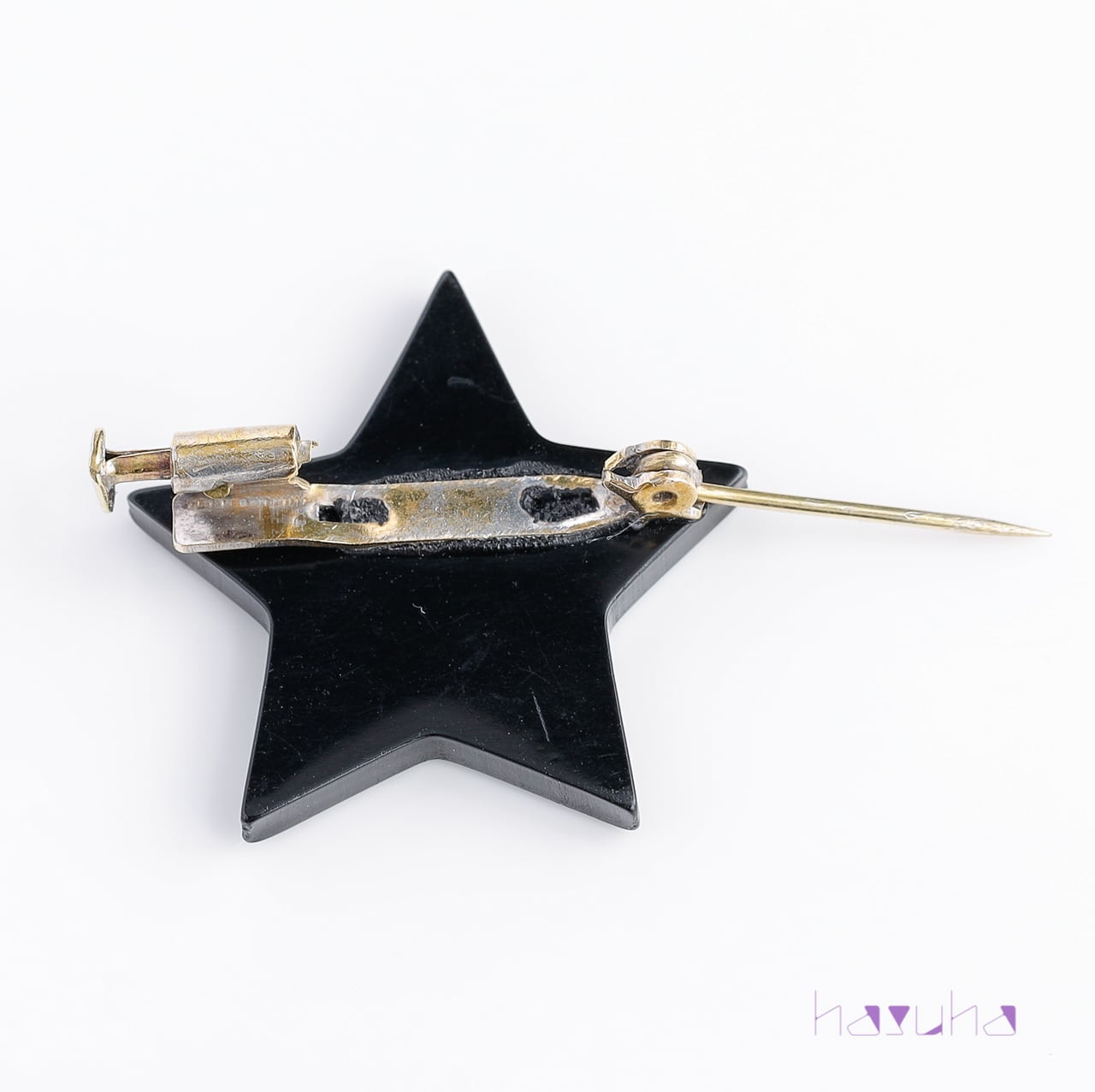 ヴィンテージ プラスチック ラインストーン スターブローチ | ハスハ