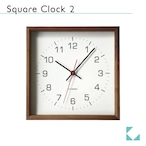 KATOMOKU muku square clock 2 km-65B ウォールナット