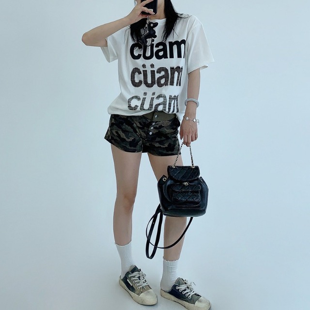 big logo design short-sleeve tee　ビッグロゴデザイン半袖ティー　J2058