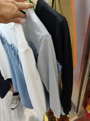 切り替えデニムミニワンピース