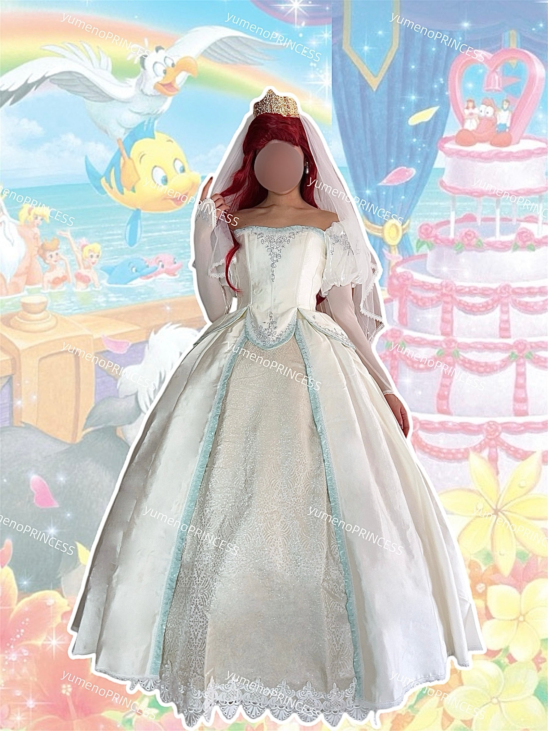 ディズニー アリエル ウェディングドレス 成人用 ドレス Dハロ