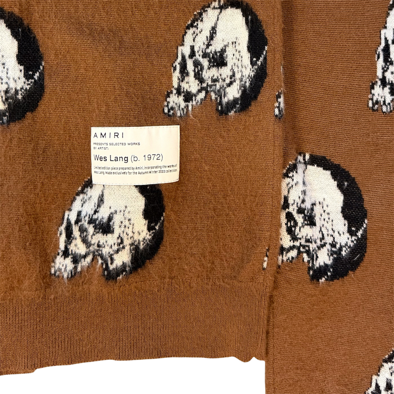 AMIRI Wes Lang Repeat Skull Cardigan