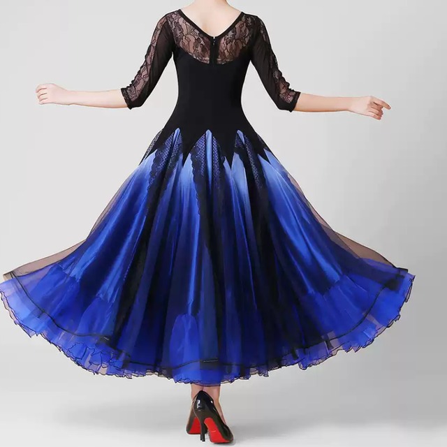 レース  フレア ミモレ　ダンスドレス  ds1260