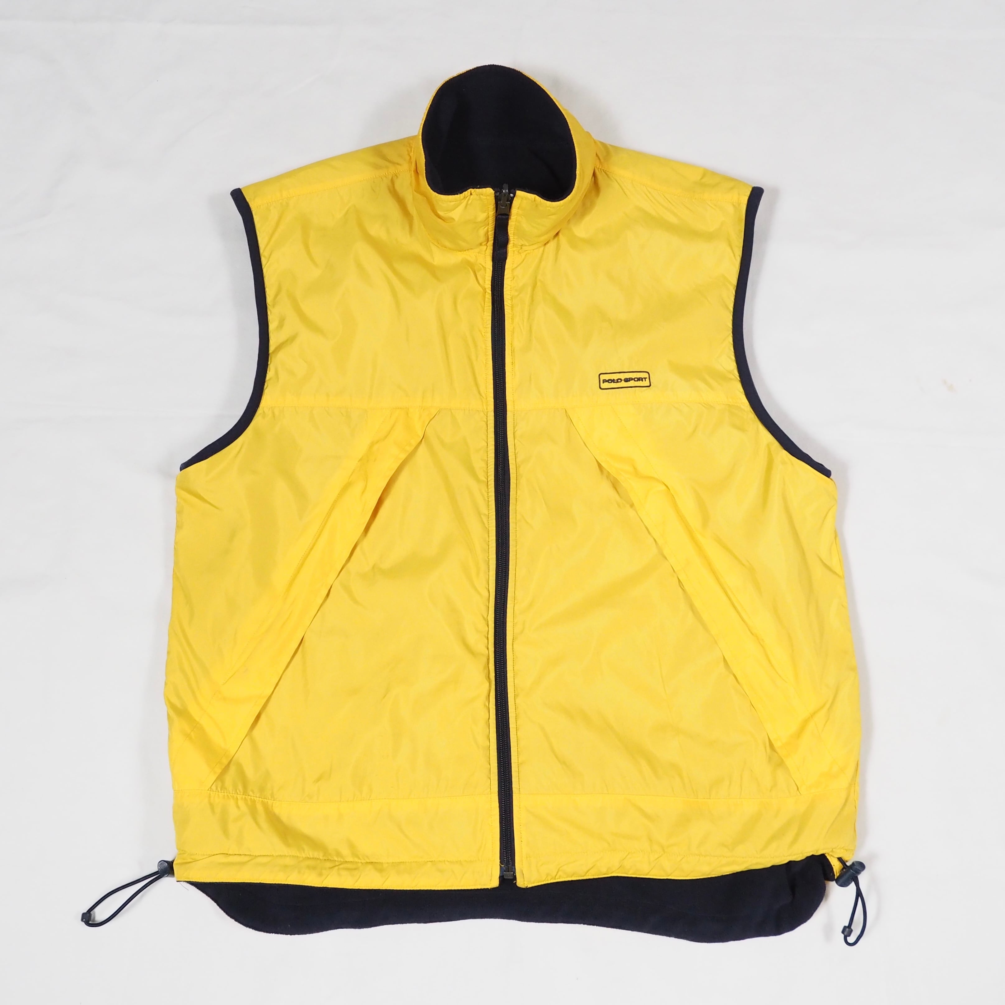 POLO SPORT reversible vest L yellow/navy 90s ポロスポーツ リバーシブル フリースベスト