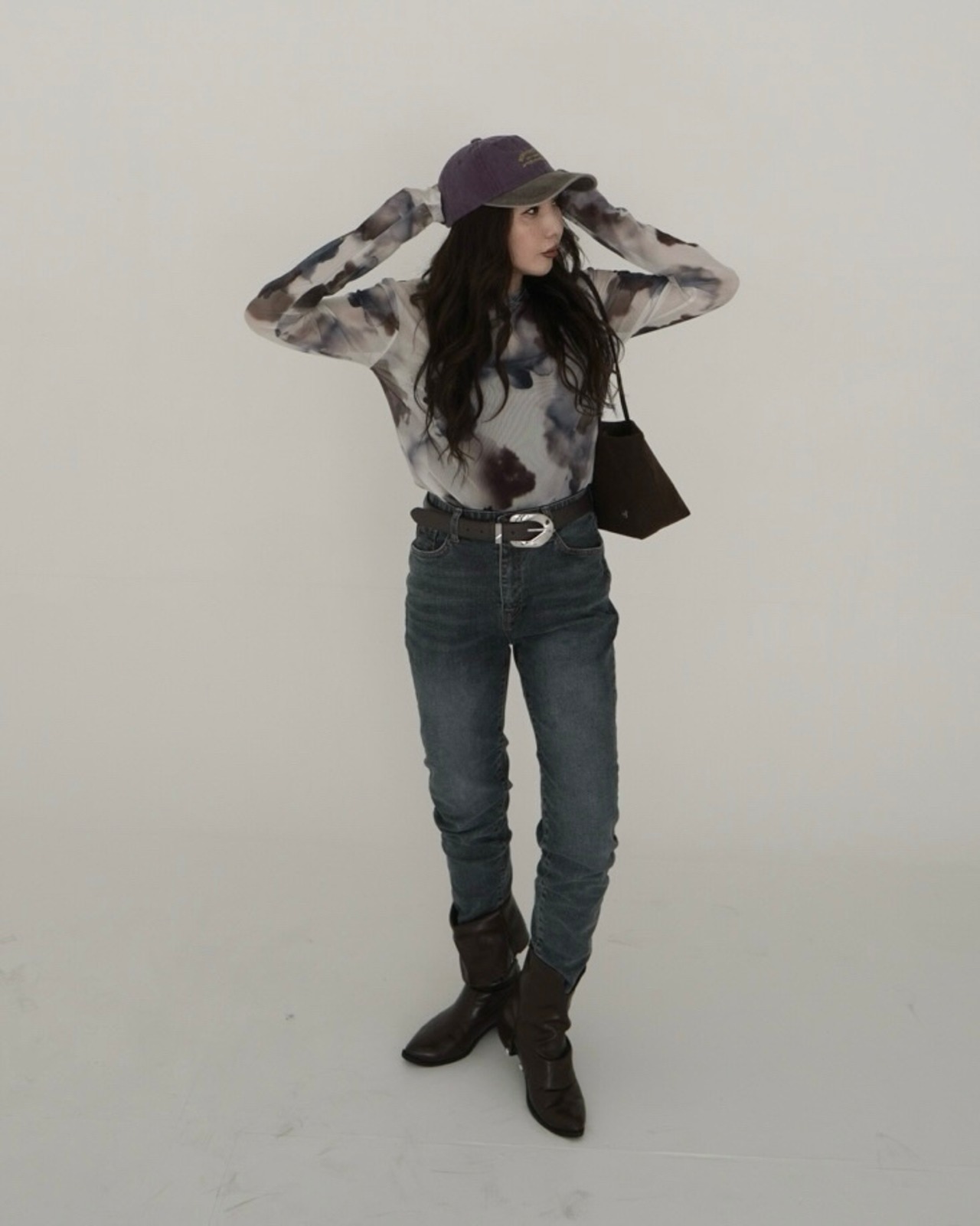 11月上旬ご予約Color-block stretch inner top／White