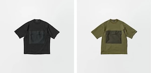 Izumi Kato x ALMOST BLACK 2022 AW COTTON NYLON SHORT T-SHIRT VF-20400729-90 (BLACK)/ -62 (KHAKI)