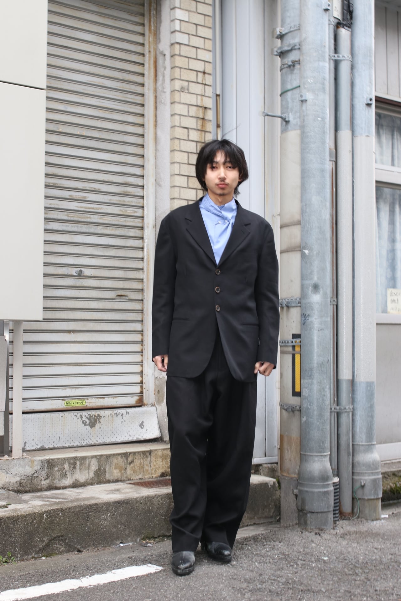 ジャケット・アウター SOSHIOTSUKI GAITOU S21SSCT01 26SS】SOSHIOTSUKI DRAPE FACING JACKET (CHARCOAL GRAY) S26SS12JKT-C