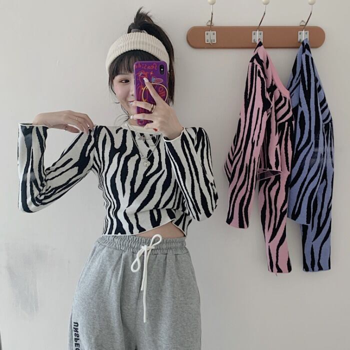 パターンクロップドショートTシャツ シャツ スプリングスタイルスリムトップス 春物 1号婦人759518415