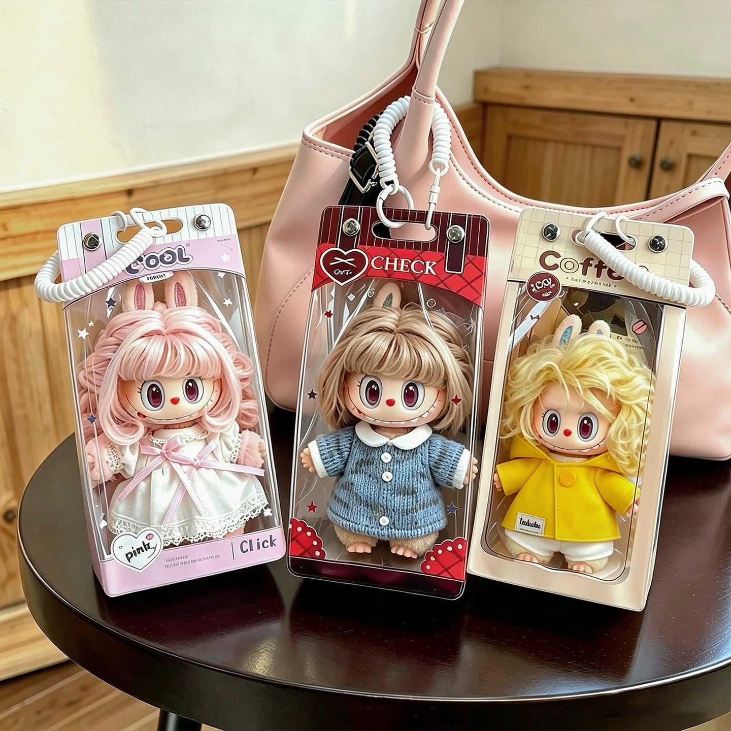20cm以下ぬいぐるみ用 透明 PVC保護ケース かわいいプリント 痛バッグ