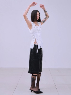 【26SS】THINGS THAT MATTER シングスザットマター / ノースリーブ トップス / FRONT ZIP BODY-LINE SLEEVELESS TOPS