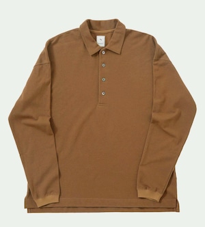 MOSS STITCH L/S POLO / ロングスリーブポロシャツ (BROWN)