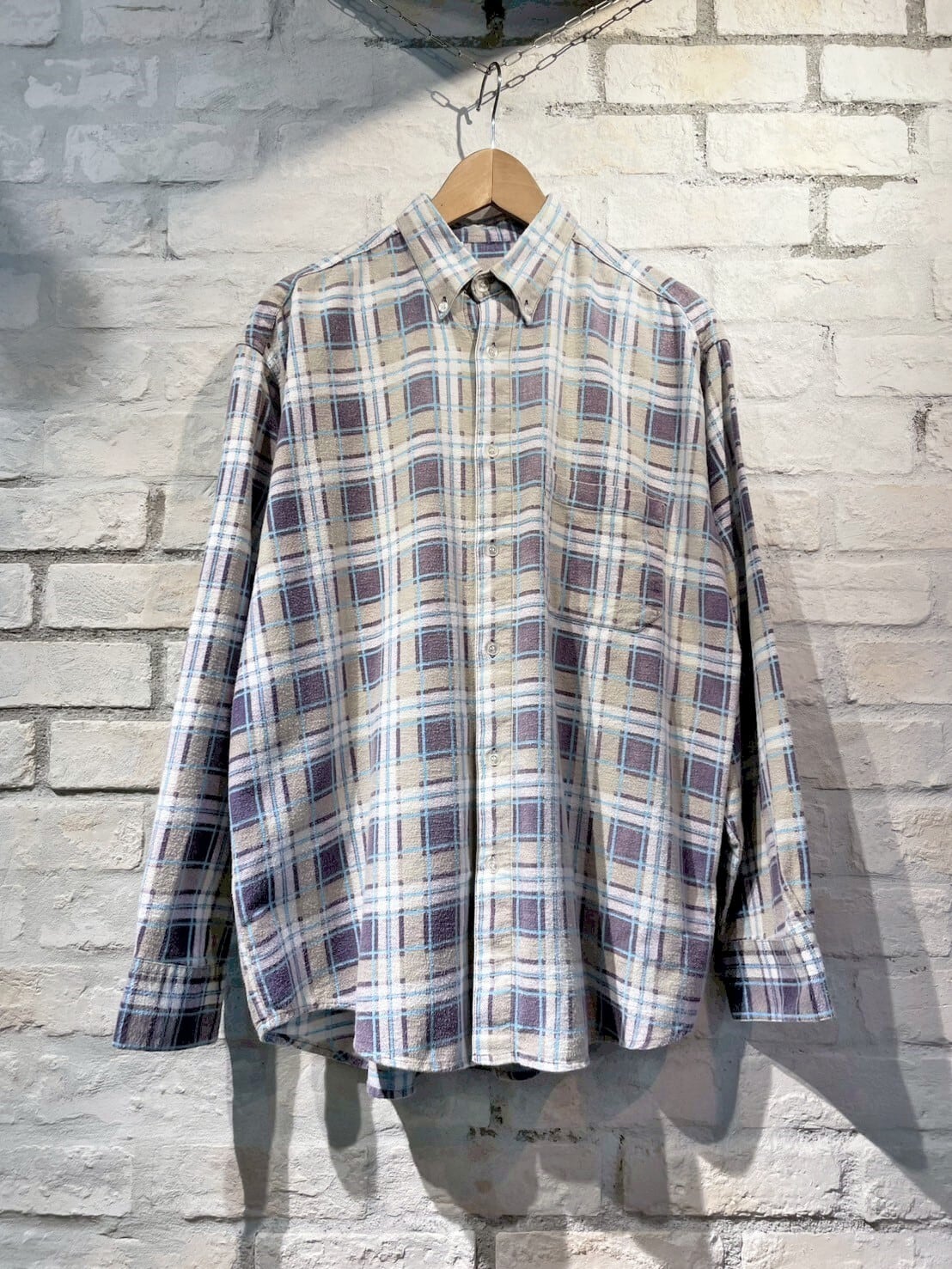 90～00s GOODENOUGH/Check BD L/S Shirt/L/チェック柄/ボタンダウン
