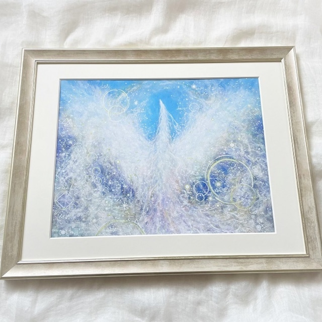 鳳凰の絵「天翔ける」アクリル画の原画作品
