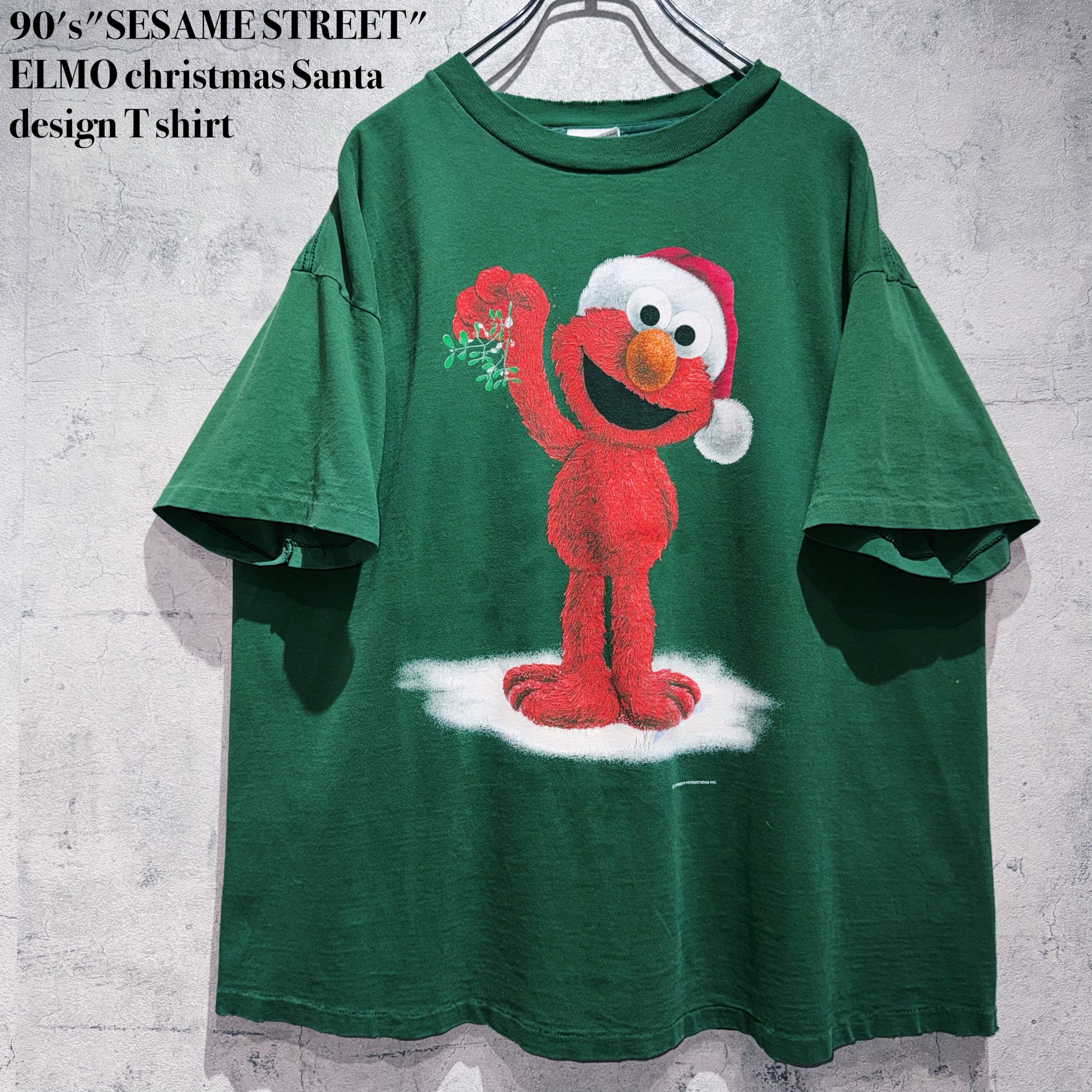 90's"SESAME STREET"ELMO christmas Santa design T shirt