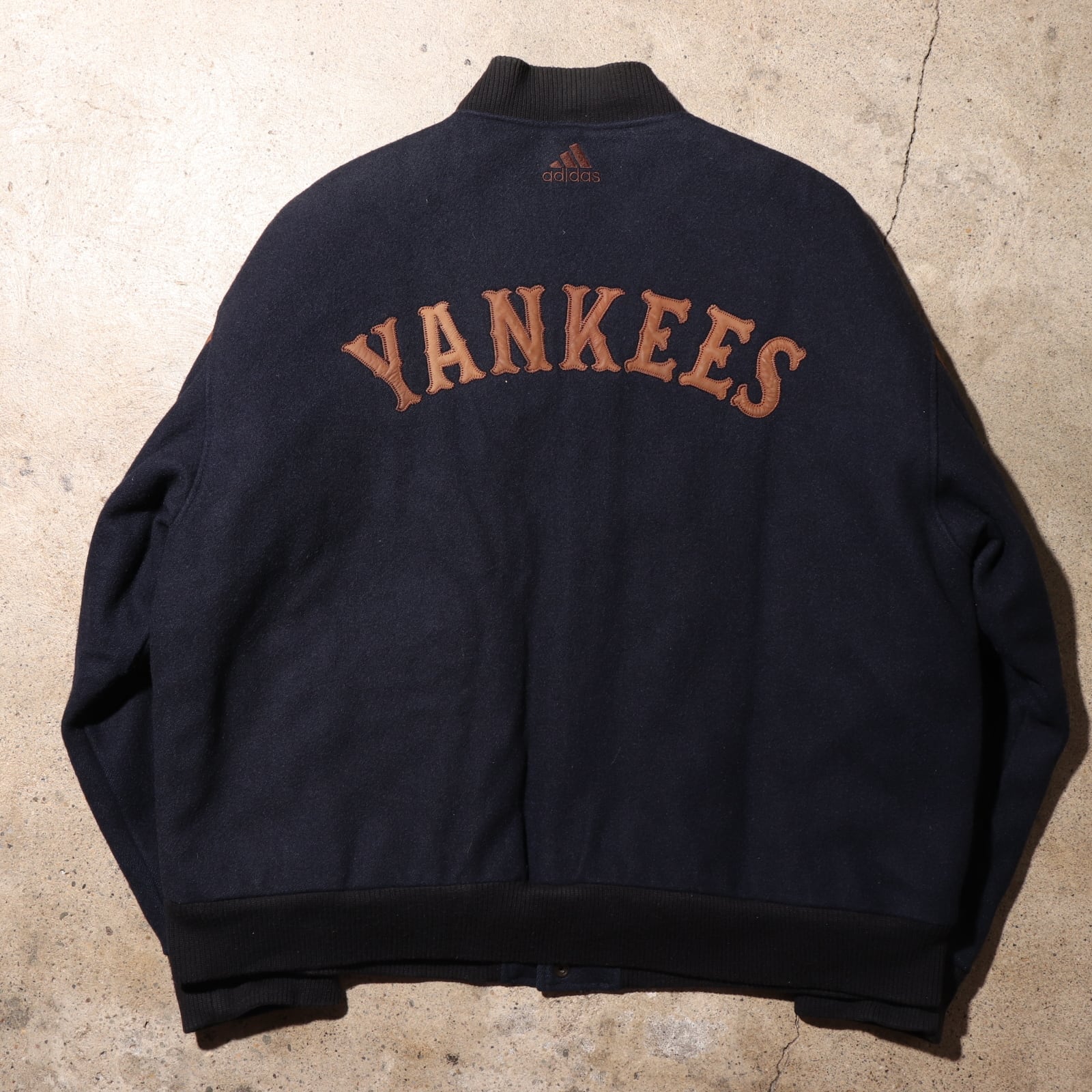 XL Adidas Yankees 刺繍 スエードレザー スタジャン ヤンキース 