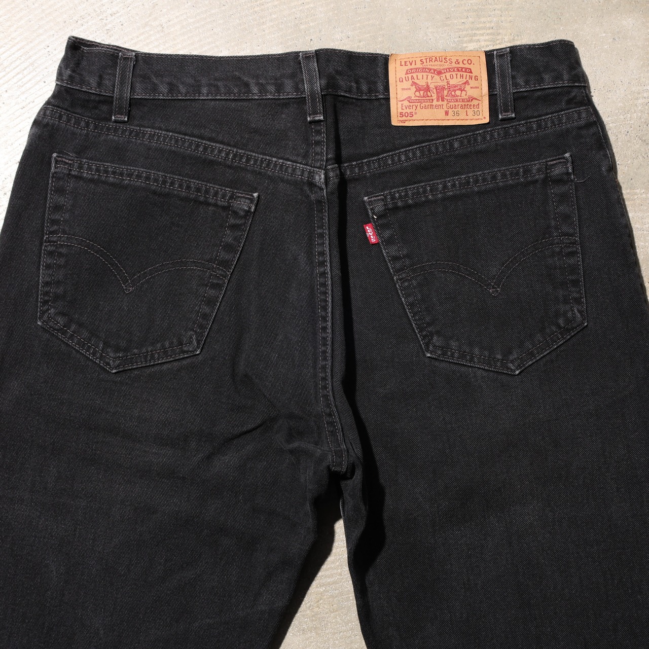 美品 36×30 USA 01年 Levi’s 505 サルファー ブラック デニム パンツ