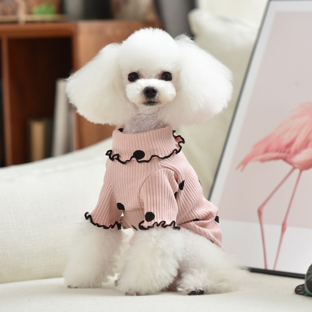 【即納】フリルドットシャツ