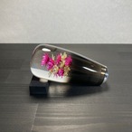 水中花シフトノブ　【乙珠 -Otodama-黒】　90㎜　【白ピンク】　【送料無料】