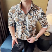 british style 3/4 sleeve shirt tops 00310