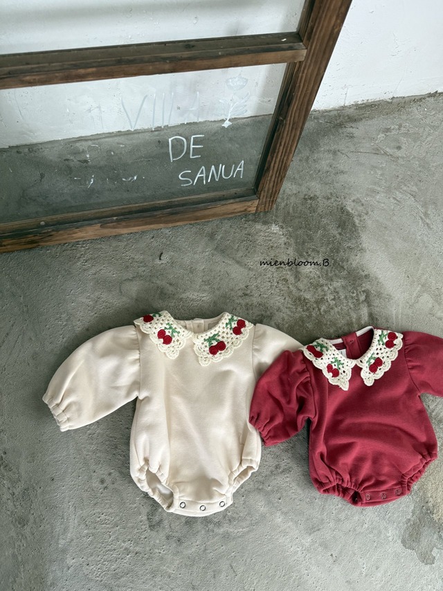 予約 BABY - Cherry Collar Suit  [ mienbloom.B ]