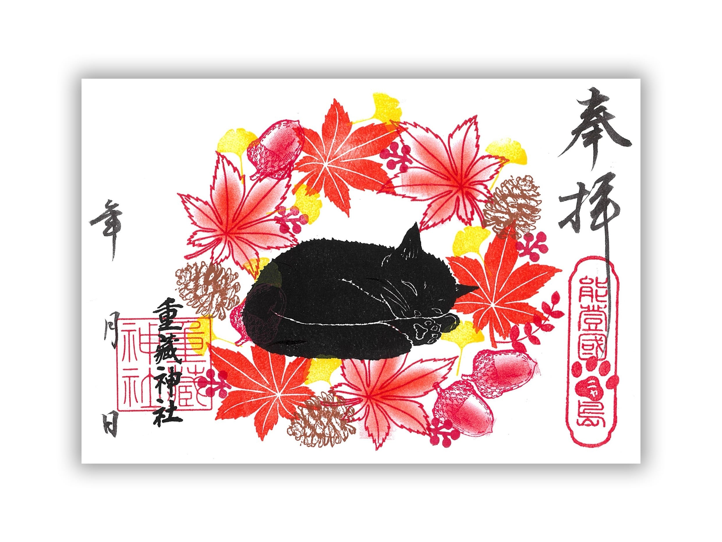 R7-061. 宮猫御朱印11月・お昼寝