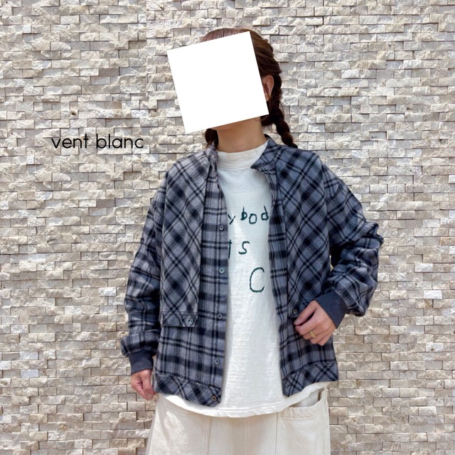【vent blanc】チェックデザインシャツジャケット（253431）