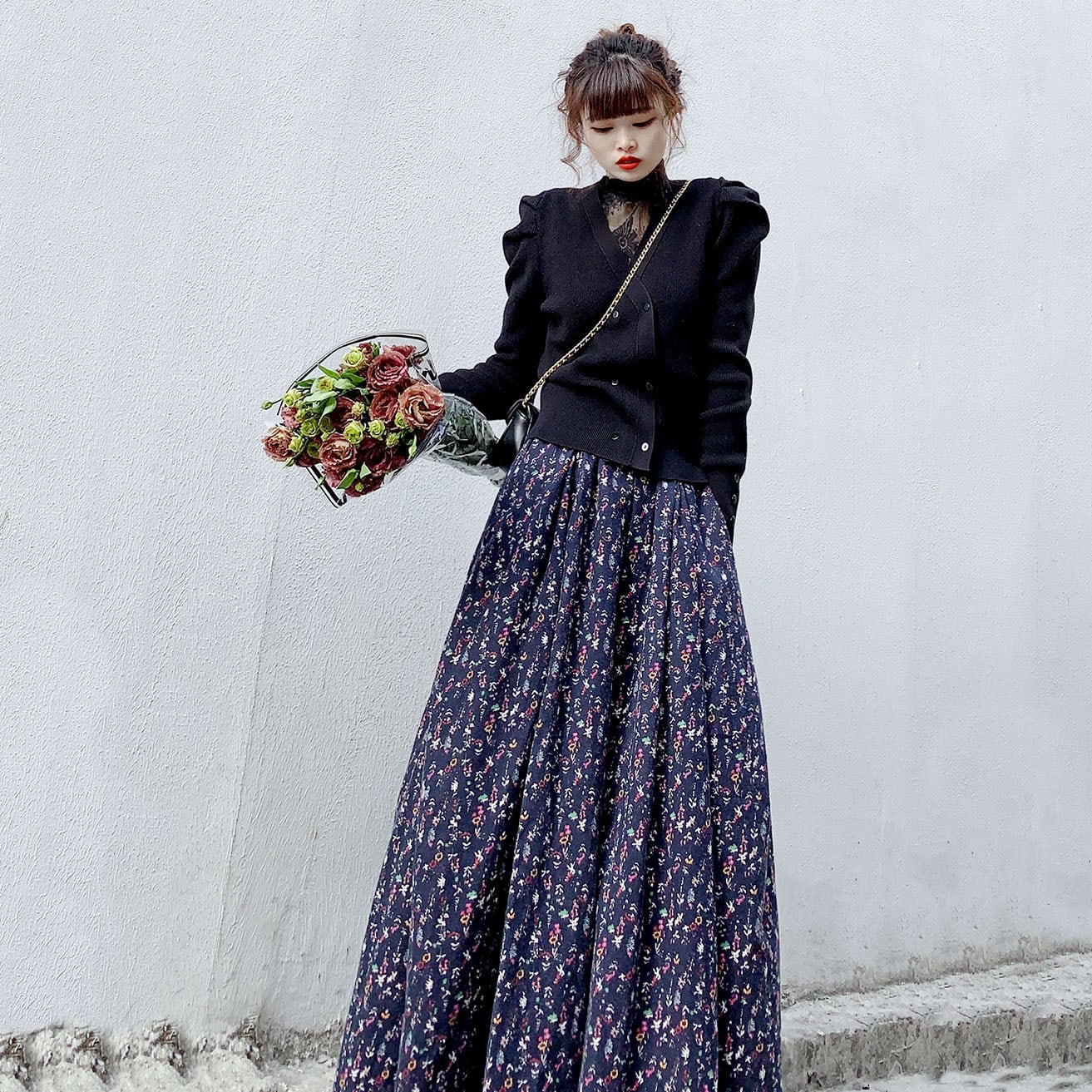 春新作 スカート ハイウエスト レディース ハイウエスト ロング  