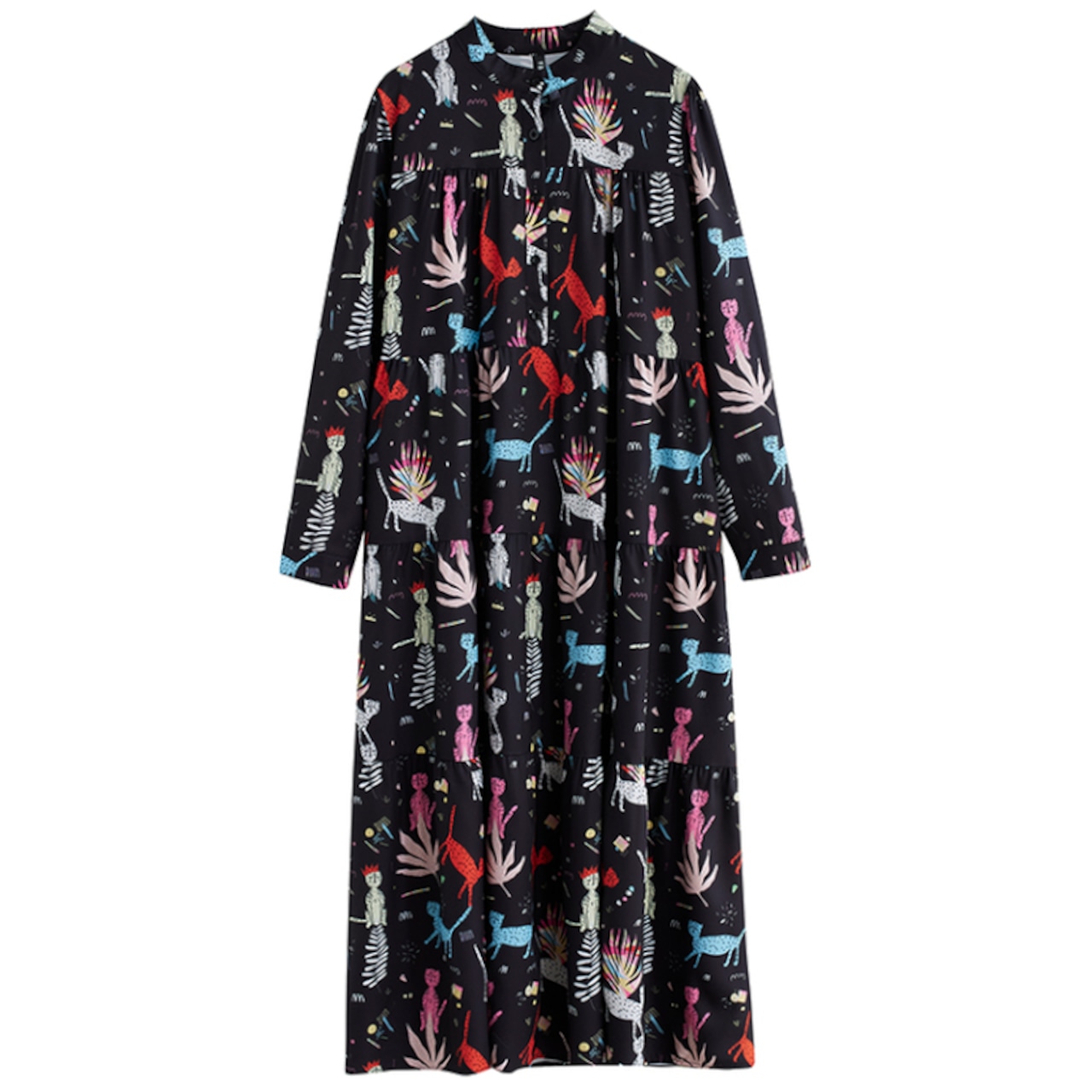 カラフルレオパードプリント ワンピース 00024