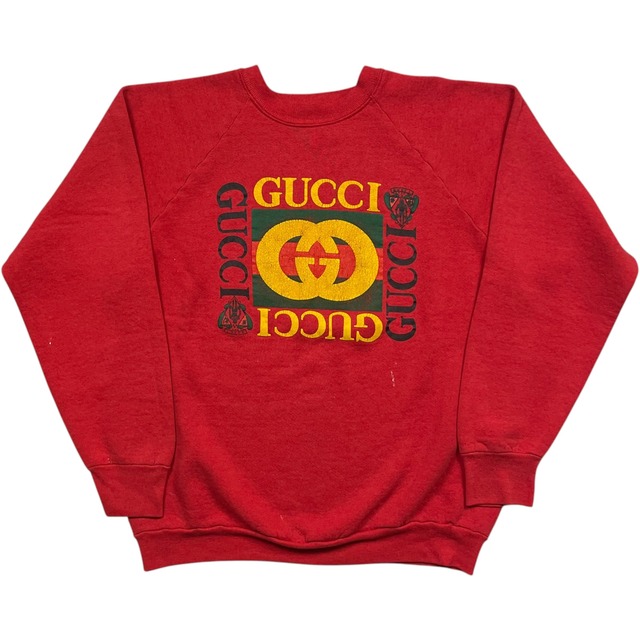 《L》 FRUIT OF THE ROOM フルーツオブザルーム スウェット GUCCI グッチ ブートレグ ラグランスリーブ レッド USA製 90年代 vintage no.9964