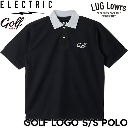 ELECTRIC GOLF エレクトリックゴルフ ゴルフウェア メンズ ポロシャツ 半袖ポロシャツ ゴルフポロ スポーツポロ 速乾 通気性 GOLF LOGO S/S POLO EG26SU03 BLACK 26SP 日本代理店正規品