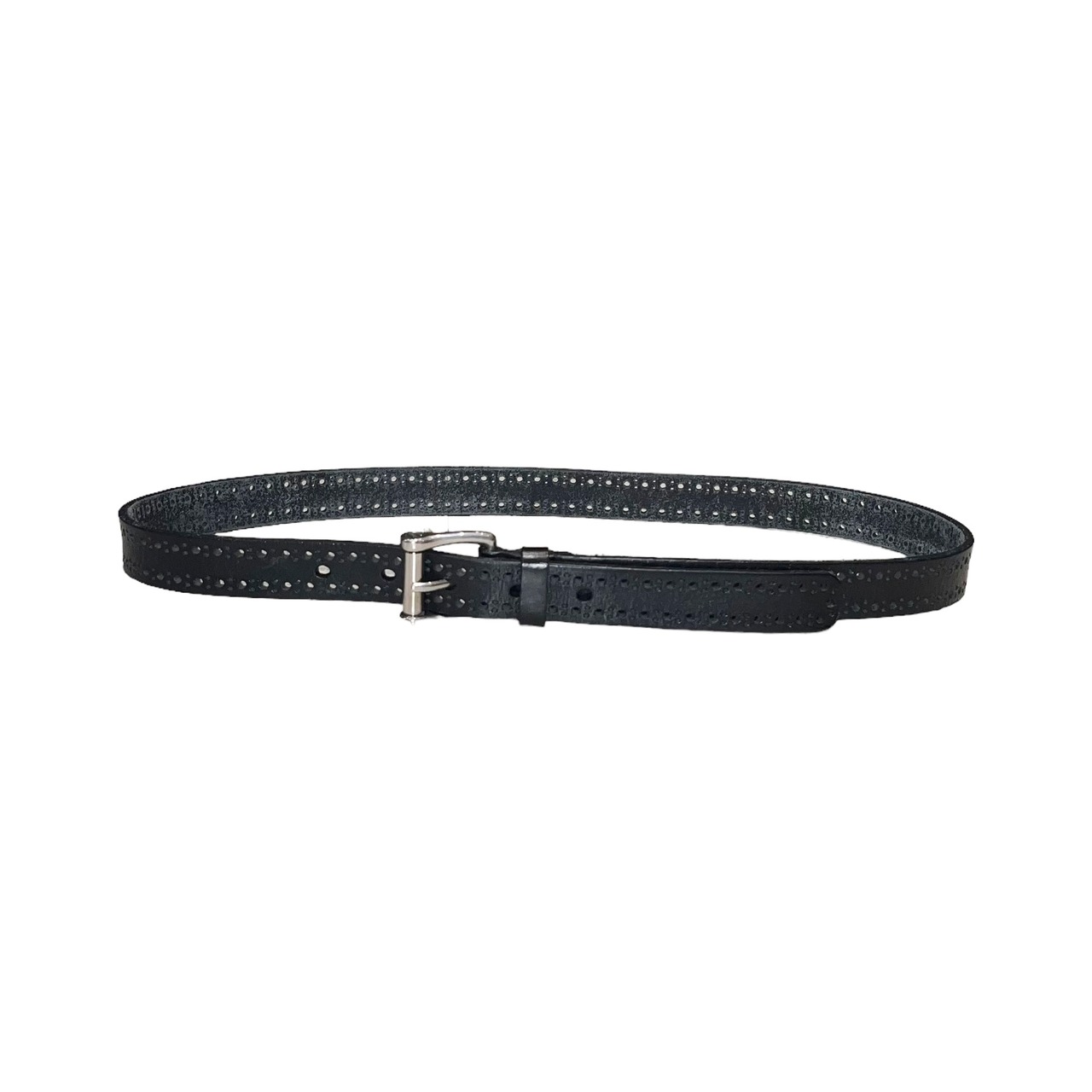 GUCCI black color punching leather belt