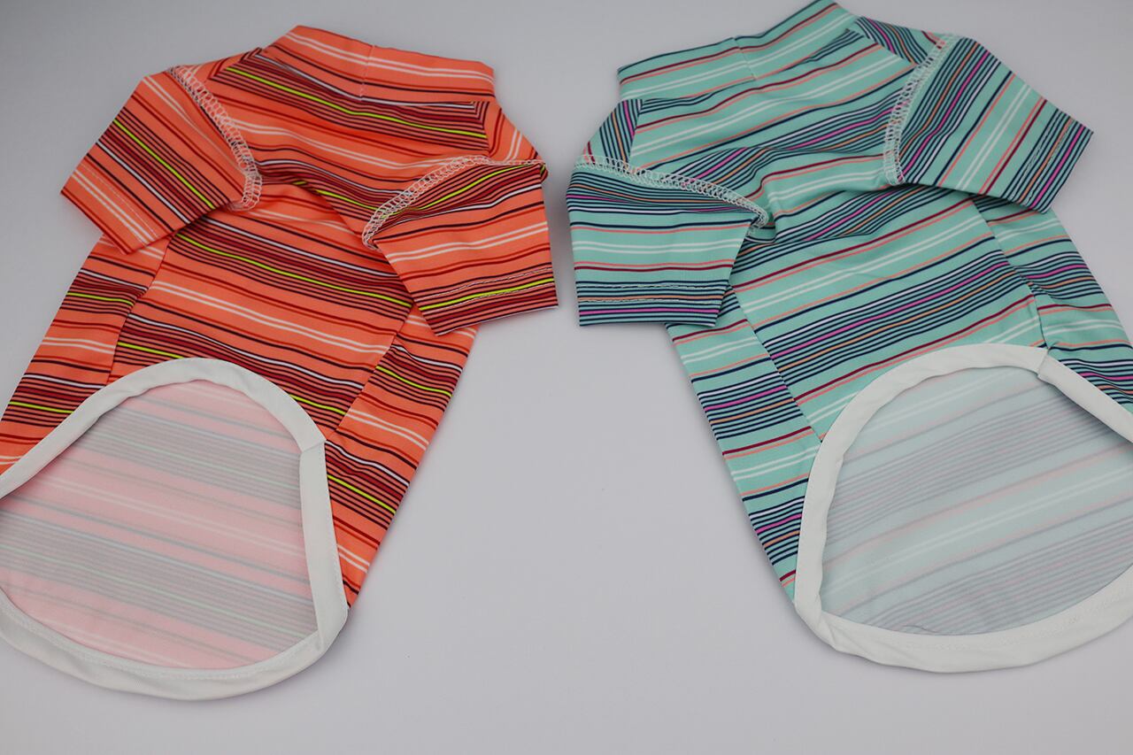 【SALE】ボーダーラッシュガード S ~ 2XL 2color / 犬服 犬の服 小型犬 中型犬 大型犬 犬用 ラッシュガード 部屋着